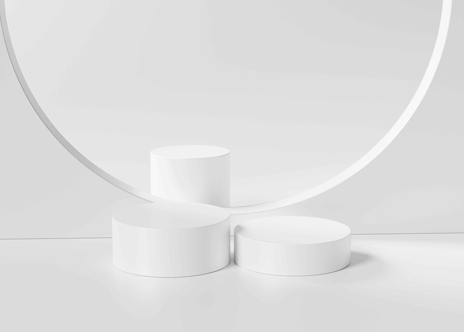 Cosmetic white podium minimal pedestal empty product display pla